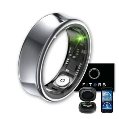 Fitorb Smart Ring Pro - Das Original. High-Tech Fitness- & Gesundheitsring, Schlafanalyse, 24/7 Aktivitätstracking. Temperaturmessung, Stress. Proberinge. (Neptun, Grau, 20,8 mm (11))
