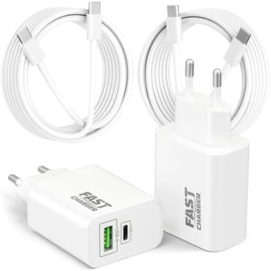 45W 2Port Schnellladegerät mit USB C Ladekabel für Samsung Galaxy S25 S26 S24 S23 S22 Ultra 5G A56 A55 A54 A53 A35, Z Flip 4/5, Tab S10 S9, Handy Ladegerät Netzteil Stecker 2M Schnellladekabel, 2Pack