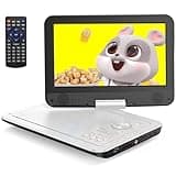 YOTON 12,5" tragbarer DVD-Player mit 10,5" HD-Drehbildschirm für Auto, inkl. Autoladegerät, Netzteil, Akku, USB/SD-Karten & TV-Sync, Weiß [Blu-ray Nicht unterstützt]