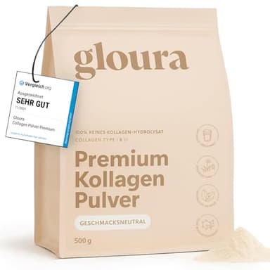 Collagen Pulver Premium [500g] - 100% reines Collagen Hydrolysat, Collagen type 1 & 3, Gute Löslichkeit, ohne Zusätze, Ideal für schöne Haut & schönes Haar - Neutral