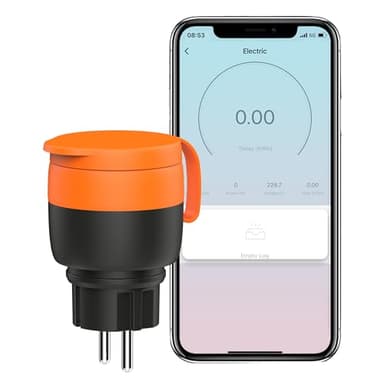UCOMEN Outdoor Wlan Steckdosen,Stromzähler für Balkonkraftwerk,Wasserdicht Wlan Steckdose Alexa mit Strommessung, Smart Life APP, 2.4GHz,16A/3680W,1er Pack