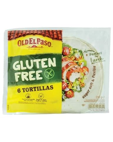 Old El Paso Tortillas – Glutenfrei – Mexikanische Wraps aus Tapioka, Quinoa und Mais – 1 x 216 g