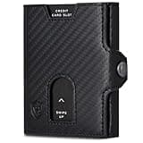 VON HEESEN Slim Wallet mit Münzfach & RFID Schutz - Geldbörse Herren & Damen - Kartenetui Kreditkartenetui - Mini Portmonee Geldbeutel Portemonnaie klein Carbon-Schwarz