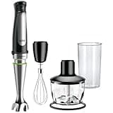 Braun MultiQuick 7 MQ 7035X Stabmixer - Pürierstab mit abnehmbarem Edelstahl Mixfuß mit ActiveBlade Technologie zum Pürieren der härtesten Zutaten, inkl. 3-teiliges Zubehör Set, 1000 Watt, schwarz