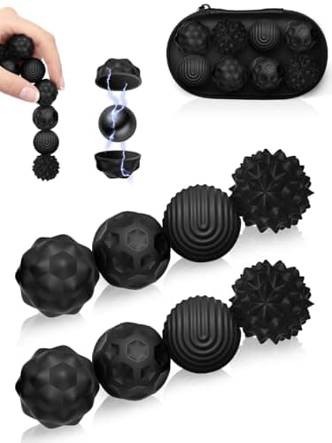 Silikon Magnetkugeln Fidget Toys, 8 Stück Magnetische Kugeln Sensorik Spielzeug, Tragbares Anti-Stress Spiel Ball, Stimming Sensory Toy für Kinder und Erwachsenen (Schwarz)
