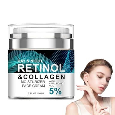 Soleneva Retinol Creme Gesicht, Anti Falten Creme mit 5% Hyaluronsäure & Kollagen, Feuchtigkeitscreme für Gesicht, Anti Aging Creme für Frauen, Straffende Gesichtspflege gegen Falten & Feine Linien