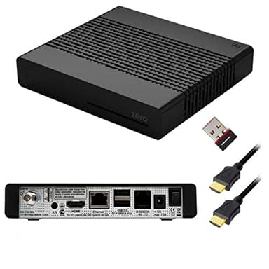 VU+ Zero Black Digital Sat TV Receiver 1x DVB-S2 Tuner SAT Linux FullHD HDMI 2X USB, 12V Externe Netzteil mit WLAN-Stick 150 Mbits