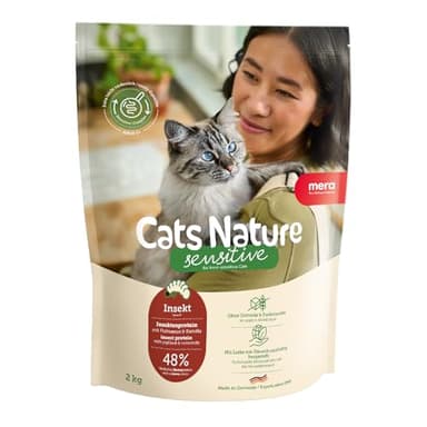 MERA Cats Nature Sensitive Insekt Katzenfutter Trocken 400g | Mono-Protein, getreidefrei & zuckerfrei | Katzen Trockenfutter hoher Fleischanteil & leicht verdaulich