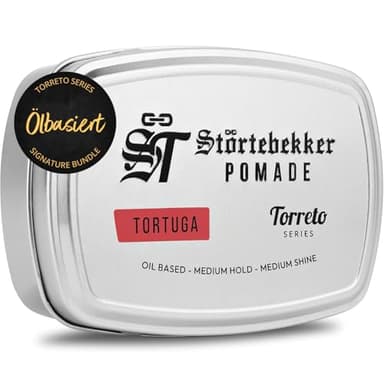 Störtebekker® Premium Pomade Ölbasiert Tortuga - Pomade Herren 'Torreto Series' - Mittlerer Halt - Mittlerer Glanz - Haarwachs 125ml - Barbershop Haarpomade - Haarstyling Made in Germany