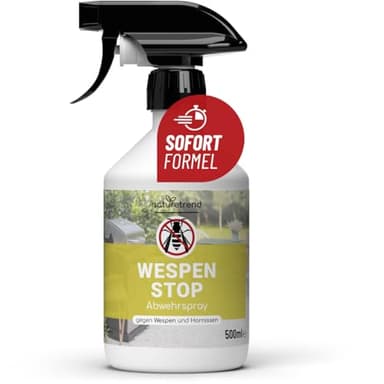 naturetrend Wespen Stop Spray 500ml - Wespenspray für Balkon, Terrasse & Garten I Wespenabwehr für Innen & Außen I Anti Wespen Spray auch gegen Hornissen
