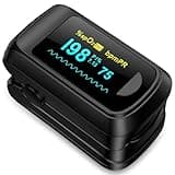 HealthTree Blutsauerstoffmonitor Finger für Erwachsene Tragbarer Sauerstoffmonitor mit OLED-Bildschirm Inklusive Umhängeband