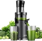 GDOR Entsafter Slow Juicer mit 90mm Extra Großem Einfüllschacht für Ganze Früchte und Gemüse, leicht zu Reinigen Entsafter Gemüse und Obst, Hohe Saftausbeute Juicer Machine, BPA-frei, 200W, Bürste