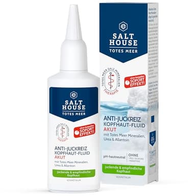 Salthouse Totes Meer Therapie Anti-Juckreiz Kopfhaut-Fluid Akut, beruhigende Leave-on-Pflege ohne Ausspülen, mit Panthenol & Niacinamid, bei Kopfhautjucken, vegan 75ml