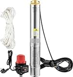 VEVOR 3" Tiefbrunnenpumpe 550W Brunnenpumpe Max. Durchfluss 50L/min Tauchpumpe Max. Förderhöhe 89m Tauchwasserpumpe Sandbeständig <5% Max. Drehzahl 2850U/min Süßwasserversorgung Bewässern Entwässerung