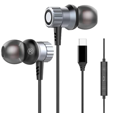 Kopfhörer mit Kabel USB C für Samsung Galaxy S25 Ultra S24 FE S23 S22 A56 A55 A54 A53 A36 A35 A34 A26 A17 A16, In-Ear USB C Kopfhörer mit Kabel Typ C Ohrhörer für iPhone 17 Air 16 16e 15 Pro Max Plus