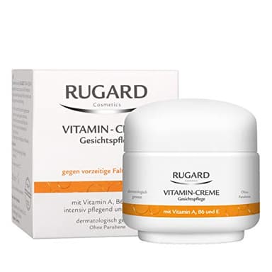 RUGARD Vitamin-Creme: Anti-Aging Gesichtspflege gegen vorzeitige Hautalterung, mit Vitamin A, B6, E und Kollagen für Feuchtigkeit, 100ml
