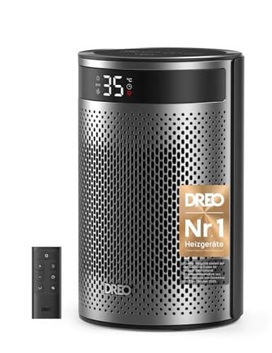 DREO Keramik Heater 416, 1500W Elektroheizer fürs Schlafzimmer, freistehend,Überhitzungs- und Kippschutz,einstellbarer Thermostat, Kindersicherung,energiesparend, leise,12-Stunden-Timer,mehrere Modi
