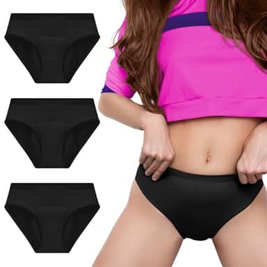 MOOPRA Mädchen Periodenunterwäsche aus Bambusfaser | Saugfähige Wabenstruktur, Atmungsaktiv, Antibakteriell | Umweltfreundlich und Wiederverwendbar | Für Teenager | Leichte Inkontinenz (3er Pack)