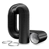 Aygrochy 150mm PVC Abluftschlauch, 6 Meters Lüftungsschlauch mit 2 Schlauchschelle Edelstahl für Mobile Klimaanlage, Trockner, Abluftventilator, Abzugshaube, Belüftungssystem