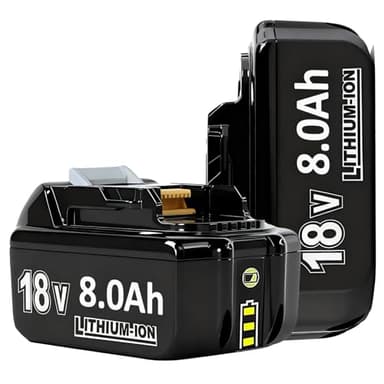 2X 18V 8.0Ah/8000mAh Ersatzakku für makita BL1860B BL1850B BL1860 BL1840 BL1830 BL1815 BL1835 BL1860B BL1850B BL1845 BL1850 BL1890 BL1415 BL1430 BL1440 194205-3 LXT-400 with LED Werkzeugakku