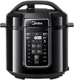 Midea Elektrischer Schnellkochtopf 9-in-1, 12 Voreinstellungen Instant-Multikocher Antihaft-Topf Joghurtkocher Reiskocher Slow Cooker Sauté Dampfgarer Edelstahl Innentopf, 6 Quarts Schwarz