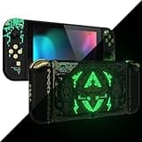 eXtremeRate Hülle Case für Nintendo Switch Joycon/Konsole, Joy Con Abdeckung & Tasten & Console Rückgehäuse & Kickstand, DIY-Ersatz Shell für Nintendo Switch-Totem of Kingdom Schwarz
