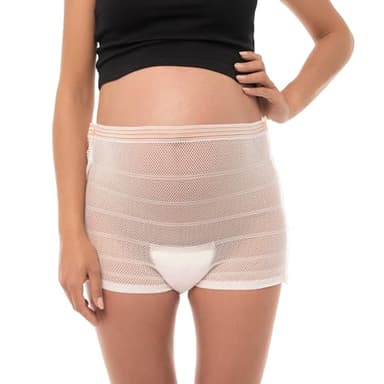 Bella Mamma Wochenbett Unterwäsche – 8 Netzhosen für Wöchnerinnen zur Fixierung von Binden nach Geburt & Kaiserschnitt | Komfortables Wochenbett Zubehör | Öko-Tex