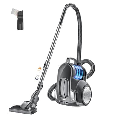 Beutelloser Staubsauger 1200W starke Saugleistung,Kompakt Leicht Bodenstaubsauger ohne Beutel,Leiser <70dB,2,5L Staubbehälter,Bodendüse für Hartböden Teppiche,Waschbarer HEPA-Filter, 5m Kabel