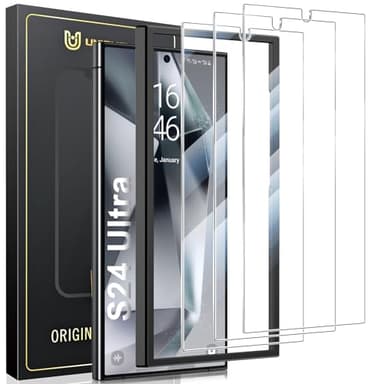 UniqueMe Schutzfolie für Samsung Galaxy S24 Ultra Panzer Schutz Glas, 3 Stück für Samsung Galaxy S24 Ultra Schutzglas, 9H Härte, HD-Klar, Anti-Kratzer