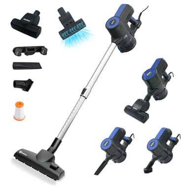 Akitas S12 kabelgebundener Staubsauger Handstaubsauger mit Kabel 2 in 1 beutelloser Staubsauger mit Deutscher Wessel Werk Kopfdüse geringes Gewicht (S12T)