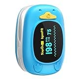 HealthTree Tragbarer Fingerspitzen-Blutsauerstoffsättigungsmonitor, pädiatrisches Pulsoximeter mit OLED-Bildschirm, 2 AAA-Batterien im Lieferumfang enthalten, geeignet für Babys und Kinder