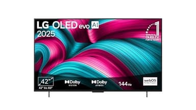 LG OLED42C5ELB TV 42 Zoll (106 cm) 4K OLED evo AI TV (α9 Gen8 4K AI Prozessor, webOS 25, 120Hz (VRR bis zu 144Hz)) [Modelljahr 2025]