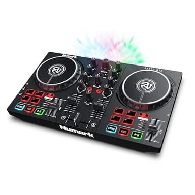 Numark Party Mix II DJ Controller mit Lichtshow, 2 Decks, integriertem Mixer, Audio Interface und Serato DJ Lite