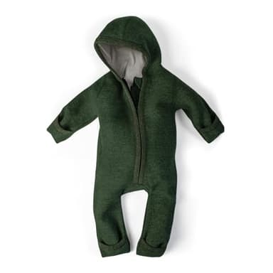 Ehrenkind® WALKOVERALL | Baby Wollwalk-Overalls aus Merino Schurwolle mit Reißverschluss | Walk Wolle Woll-Anzug für Kleinkind und Baby | Waldgrün Gr. 74-80