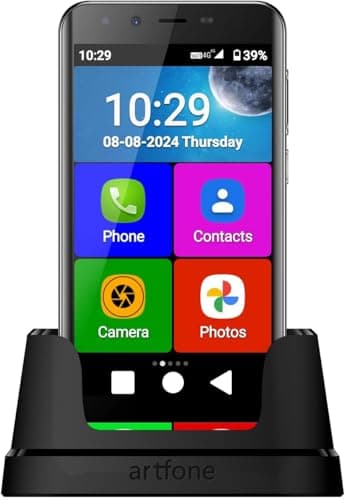 artfone SMART_500 | Seniorenhandy 4G Volte | Senioren Smartphone ohne Vertrag | Mobiltelefon mit Notruftaste | 32GB | Android 12 | 13 MP Kamera | WI-FI丨Whatsapp丨2800 mAh Akku - Schwarz