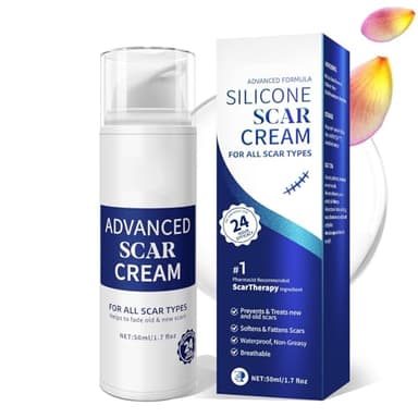 100% Silikon Narbensalbe & Narbengel - Professionelle Scar Removal Cream für alle Narben, Kaiserschnitt & Keloid - Narbencreme für Neue & Alte Narben - 50ml
