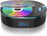 NEU 2024 CD Player Tragbar, Monodeal CD Player Bluetooth & Radio FM 2 in 1, Wiederaufladbar Tragbarer CD Player mit Lautsprecher, Discman CD Player, Unterstützung AUX/USB-Schwarz
