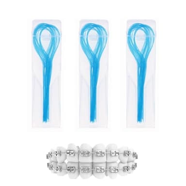 150 Stück Zahnseide Für Brücken,Zahnseide Superfloss,Zur Tiefenreinigung Von Zähnen, Zahnspangen, Brücken Und Implantaten(Blau)