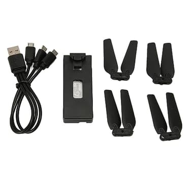 RC-Drohnen-Akku, 3PCS 3.7V 1800mAh Drohnen-Akku Leichtgewicht-Drohnen-Akku mit Propellerblättern, Plug and Play, für E88 E88PRO E525 E99 E99PRO P1 K3 S1, RC-Drohnen-Ersatzakku