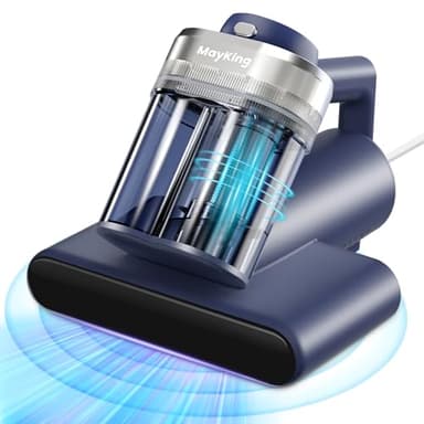 Milbensauger mit UV Licht, Matratzensauger mit 16kPa, 99,9% Allergen-Entfernung, HEPA & 65℃ Heißluft, Ultraschall, Aromatherapie, Dual-Cup Design Matratzenreiniger für Bett/Sofa/Teppich/Allergiker