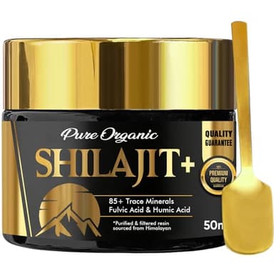 Himalyan Shilajit, Original Himalaya Bio mit -100% Reine Goldene Qualität, Fulvicsäure Mineralien Unterstützt Ausdauer und Vitalitä