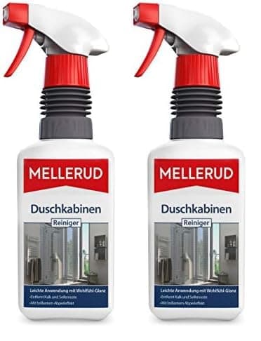 MELLERUD Duschkabinen Reiniger | 1 x 0,5 l | Wirksames Spray gegen Kalk- & Seifenreste in der Dusche (Packung mit 2)