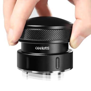 ceelatti Espresso Leveler 54mm, Schwerkraft Espresso Distributor für 54mm Kaffee Siebträger, Coffee Distributor für Sage Barista, 304 Edelstahl Basis, 4-Klingen-Basis, Schwarz