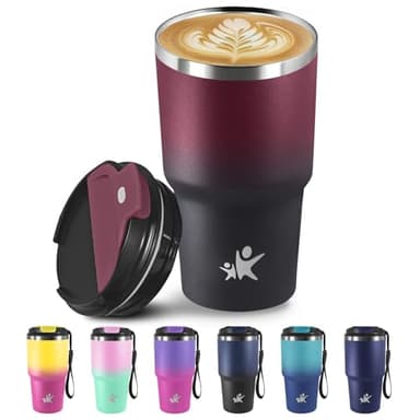 Thermosbecher 600ml, Kaffeebecher to go, 100% Dicht, Isolierbecher, Edelstahl Travel Mug, Thermo Kaffeebecher, 6h Heiß und 8h Kalt, Kaffee Thermobecher für Kaffee, Tee, Smoothies und Mehr