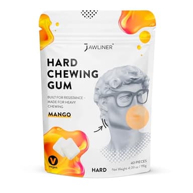 Jawliner Jawline Kaugummi, harter Kaugummi, Widerstand, Workout-Gummi für Kieferformung, harter Kaugummi für Kieferstärke, Gesichts-Fitness, 1 Stück, Mango