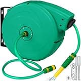 tectake® Schlauchtrommel Wandmontage, Gartenschlauch 1/2 Zoll, Wasserschlauch Aufroller, Schlauch Trommel mit Einzugsautomatik, Schlauchrolle, Wasserschlauchtrommel, Sprühschlauch, Hose Reel - 20m