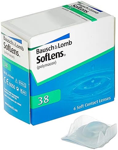 Bausch + Lomb SofLens 38 Monatslinsen, sphärische Kontaktlinsen, weich, 6 Stück / BC 9.0 mm / DIA 14 / -2.75 Dioptrien