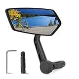 Arkham Fahrradspiegel, HD Echtglas Extra Große Spiegelfläche, Fahrrad Spiegel für Links Lenker 15-20mm, Fahrradrückspiegel für E-Bike Lenkerende Universal (Links 1 Stück)