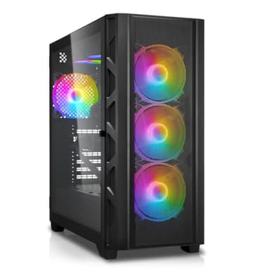 Gaming PC Ryzen 7 5700X 8X 4.6 GHz, 16 GB DDR4 RAM High Speed, 1TB M.2 SSD, RTX 5060 8GB, Win 11 Pro - GamerPC für 1080P