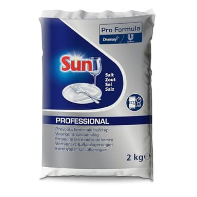 Sun Professional Spülmaschinensalz - Effektiver Kalkschutz und glänzende Ergebnisse, Wasserenthärter für die Spülmaschine, 2kg